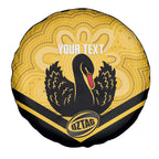 Western Australia Oztag Custom Spare Tire Cover WA Black Swan Indigenous Art