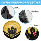 Western Australia Oztag Custom Spare Tire Cover WA Black Swan Indigenous Art