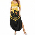 Western Australia Oztag Custom Summer Maxi Dress WA Black Swan Indigenous Art