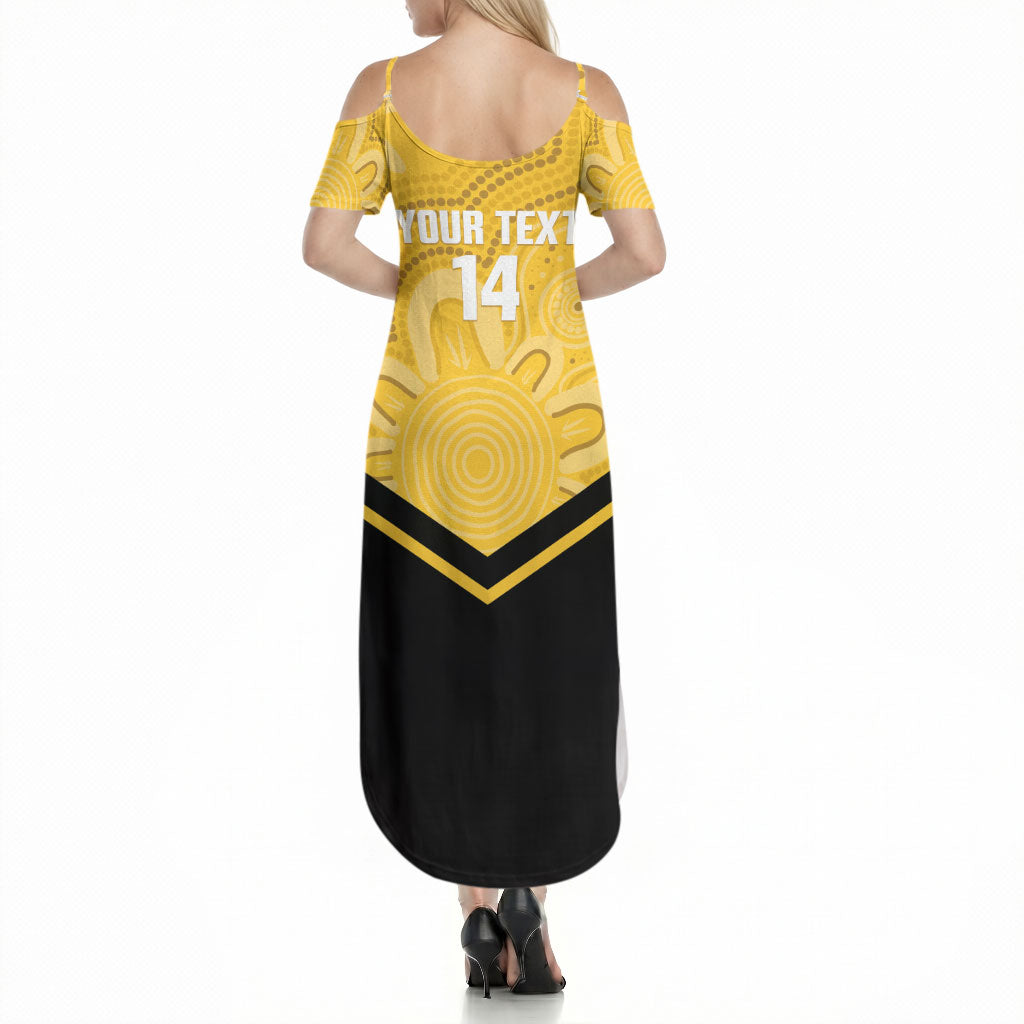 Western Australia Oztag Custom Summer Maxi Dress WA Black Swan Indigenous Art