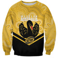 Western Australia Oztag Custom Sweatshirt WA Black Swan Indigenous Art