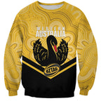 Western Australia Oztag Custom Sweatshirt WA Black Swan Indigenous Art