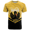 Western Australia Oztag Custom T Shirt WA Black Swan Indigenous Art