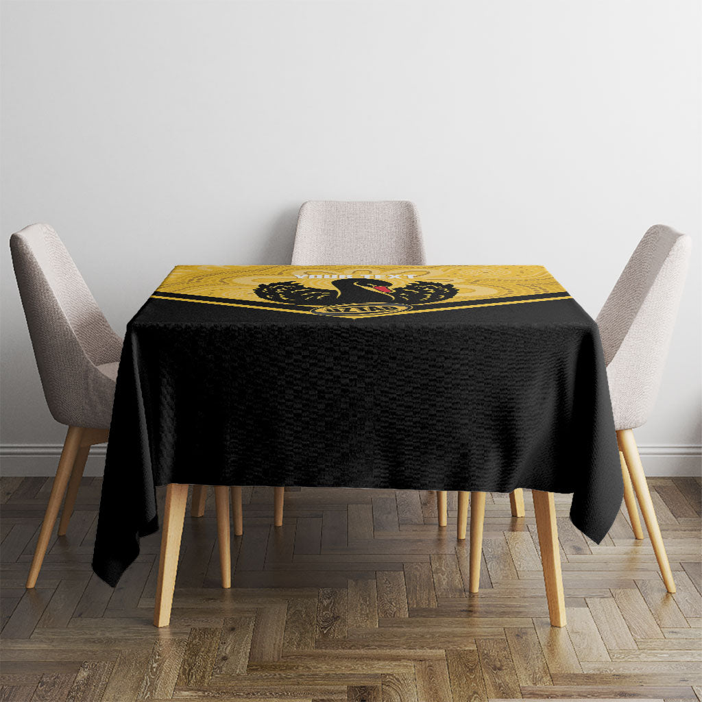 Western Australia Oztag Custom Tablecloth WA Black Swan Indigenous Art