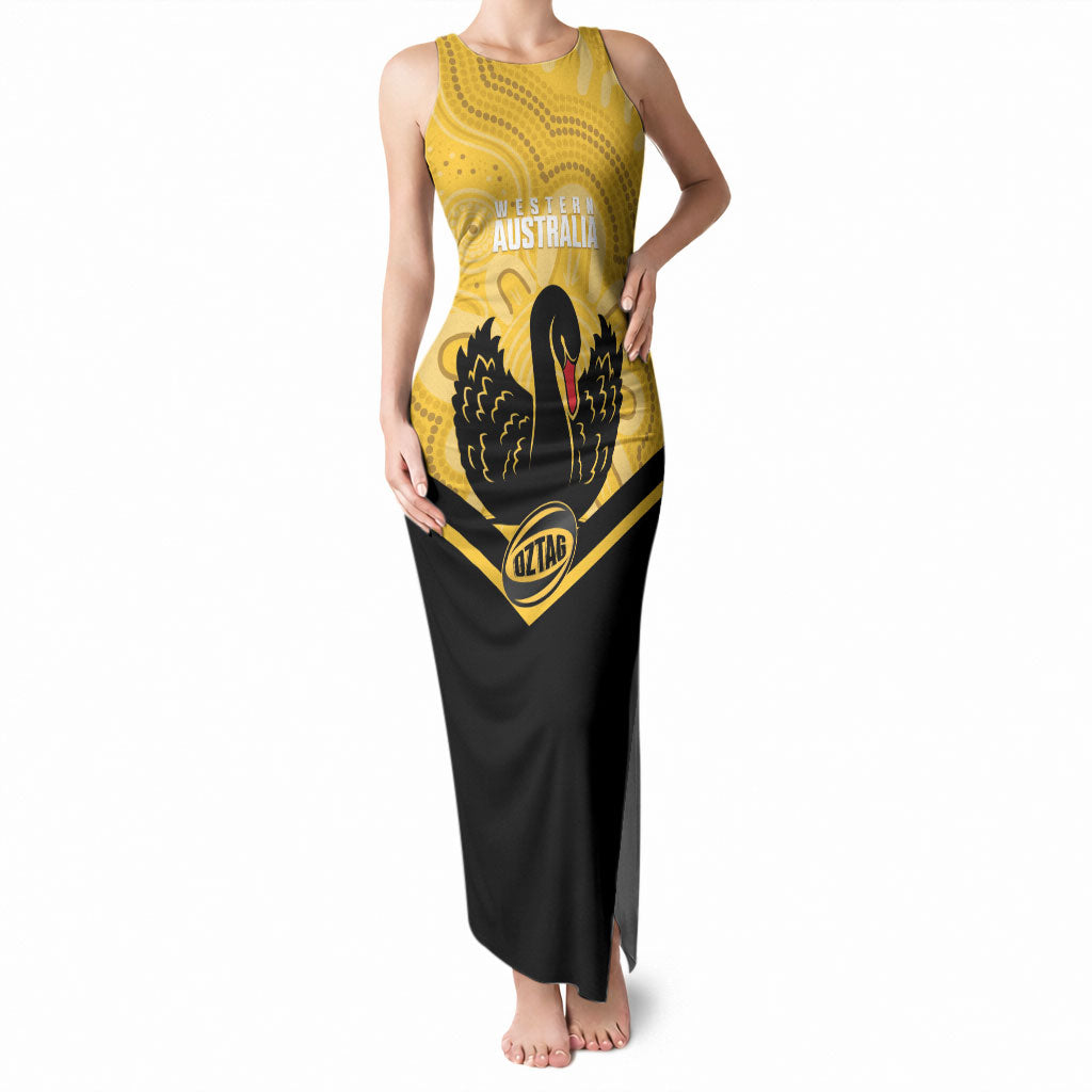 Western Australia Oztag Custom Tank Maxi Dress WA Black Swan Indigenous Art