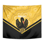 Western Australia Oztag Custom Tapestry WA Black Swan Indigenous Art