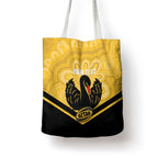 Western Australia Oztag Custom Tote Bag WA Black Swan Indigenous Art
