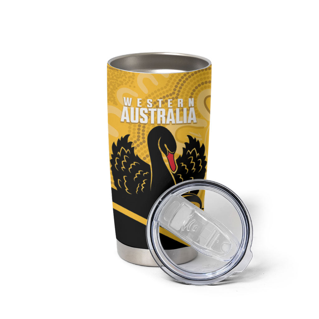 Western Australia Oztag Custom Tumbler Cup WA Black Swan Indigenous Art