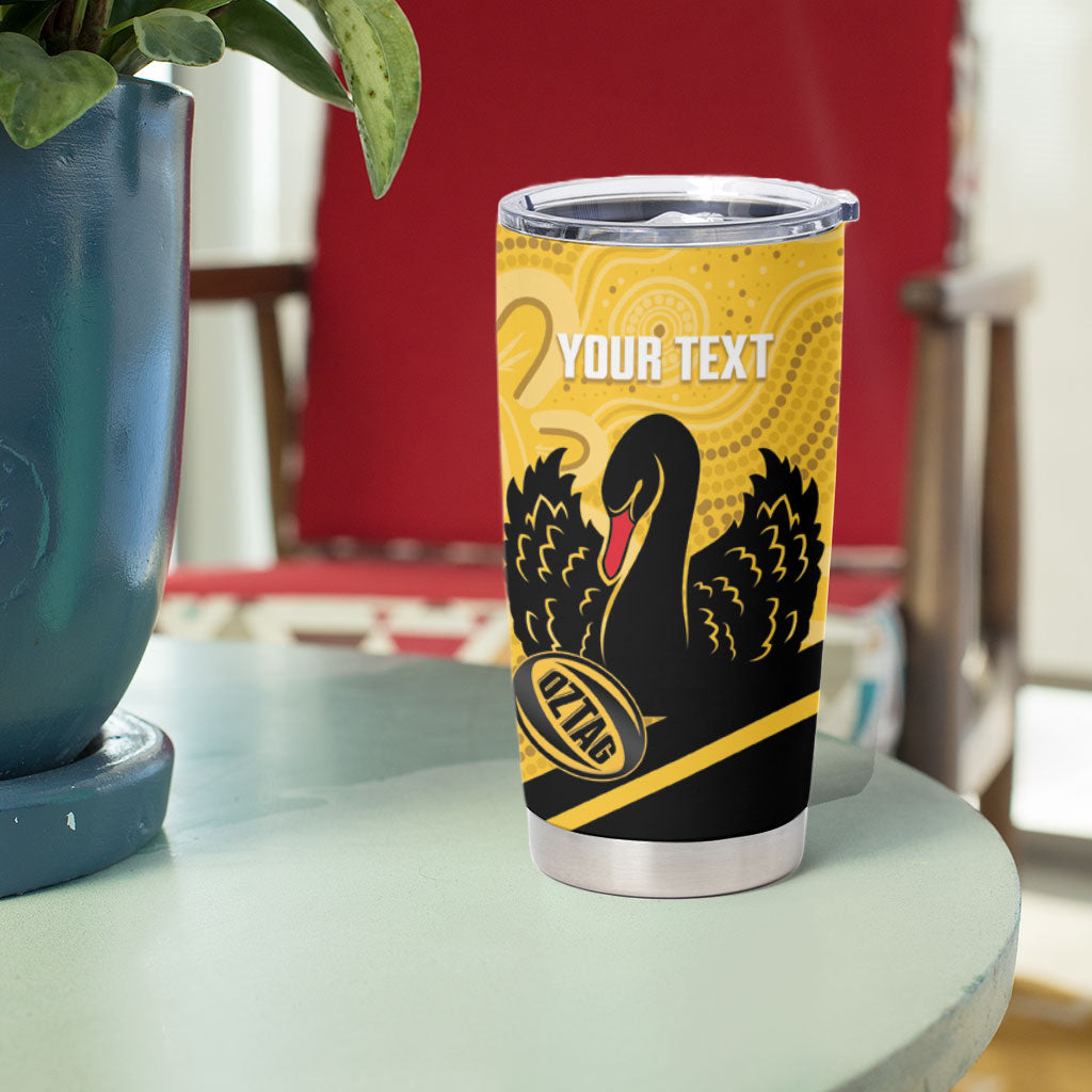 Western Australia Oztag Custom Tumbler Cup WA Black Swan Indigenous Art