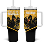 Western Australia Oztag Custom Tumbler With Handle WA Black Swan Indigenous Art