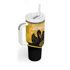 Western Australia Oztag Custom Tumbler With Handle WA Black Swan Indigenous Art