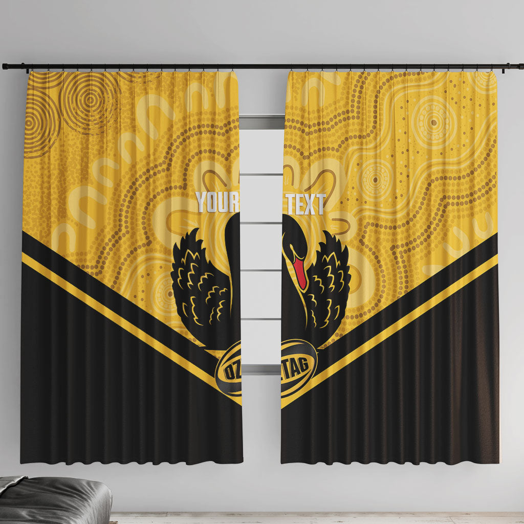 Western Australia Oztag Custom Window Curtain WA Black Swan Indigenous Art