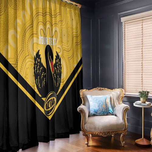 Western Australia Oztag Custom Window Curtain WA Black Swan Indigenous Art