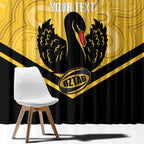 Western Australia Oztag Custom Window Curtain WA Black Swan Indigenous Art