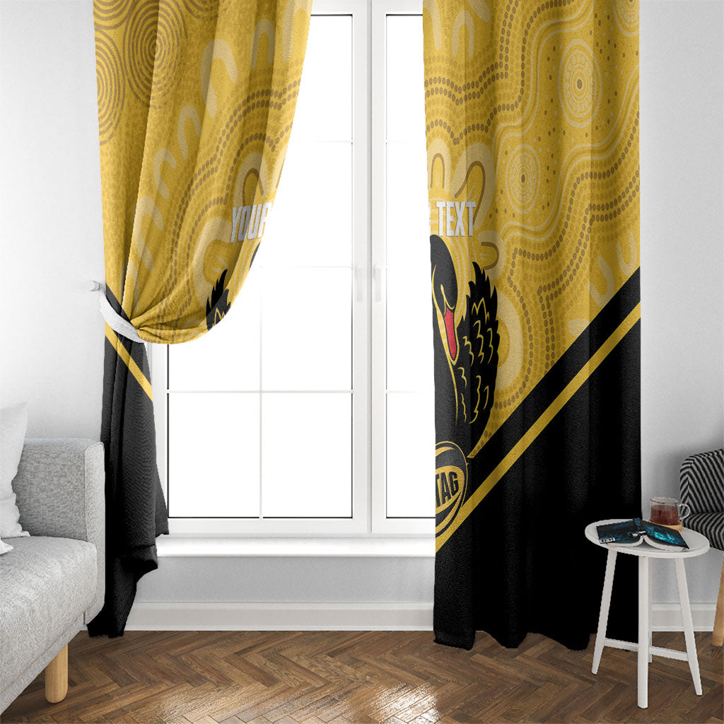 Western Australia Oztag Custom Window Curtain WA Black Swan Indigenous Art