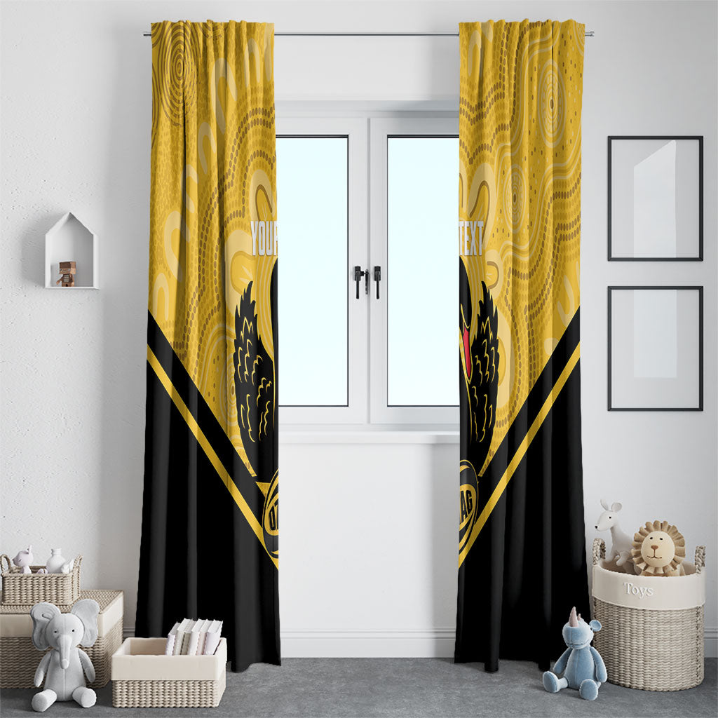 Western Australia Oztag Custom Window Curtain WA Black Swan Indigenous Art