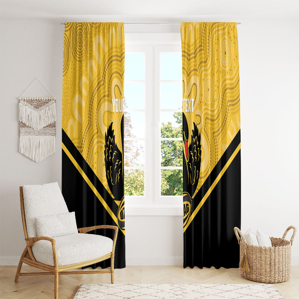 Western Australia Oztag Custom Window Curtain WA Black Swan Indigenous Art