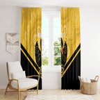 Western Australia Oztag Custom Window Curtain WA Black Swan Indigenous Art