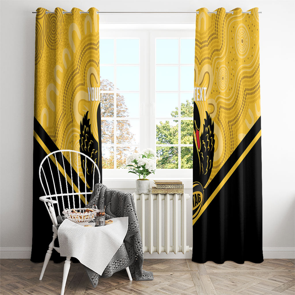 Western Australia Oztag Custom Window Curtain WA Black Swan Indigenous Art