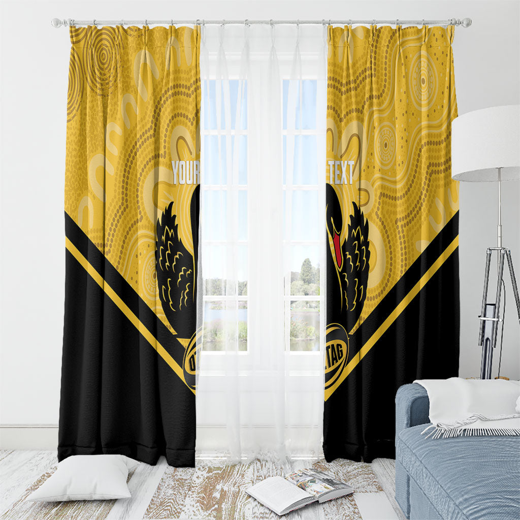 Western Australia Oztag Custom Window Curtain WA Black Swan Indigenous Art