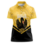 Western Australia Oztag Custom Women Polo Shirt WA Black Swan Indigenous Art