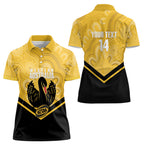 Western Australia Oztag Custom Women Polo Shirt WA Black Swan Indigenous Art