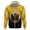 Western Australia Oztag Custom Zip Hoodie WA Black Swan Indigenous Art