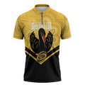 Western Australia Oztag Custom Zipper Polo Shirt WA Black Swan Indigenous Art