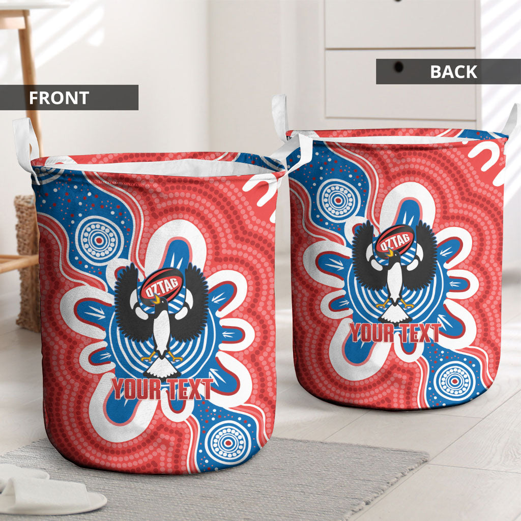 South Australia Oztag Custom Laundry Basket SA Piping Shrike Indigenous Art