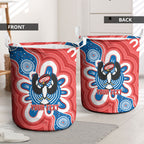 South Australia Oztag Custom Laundry Basket SA Piping Shrike Indigenous Art