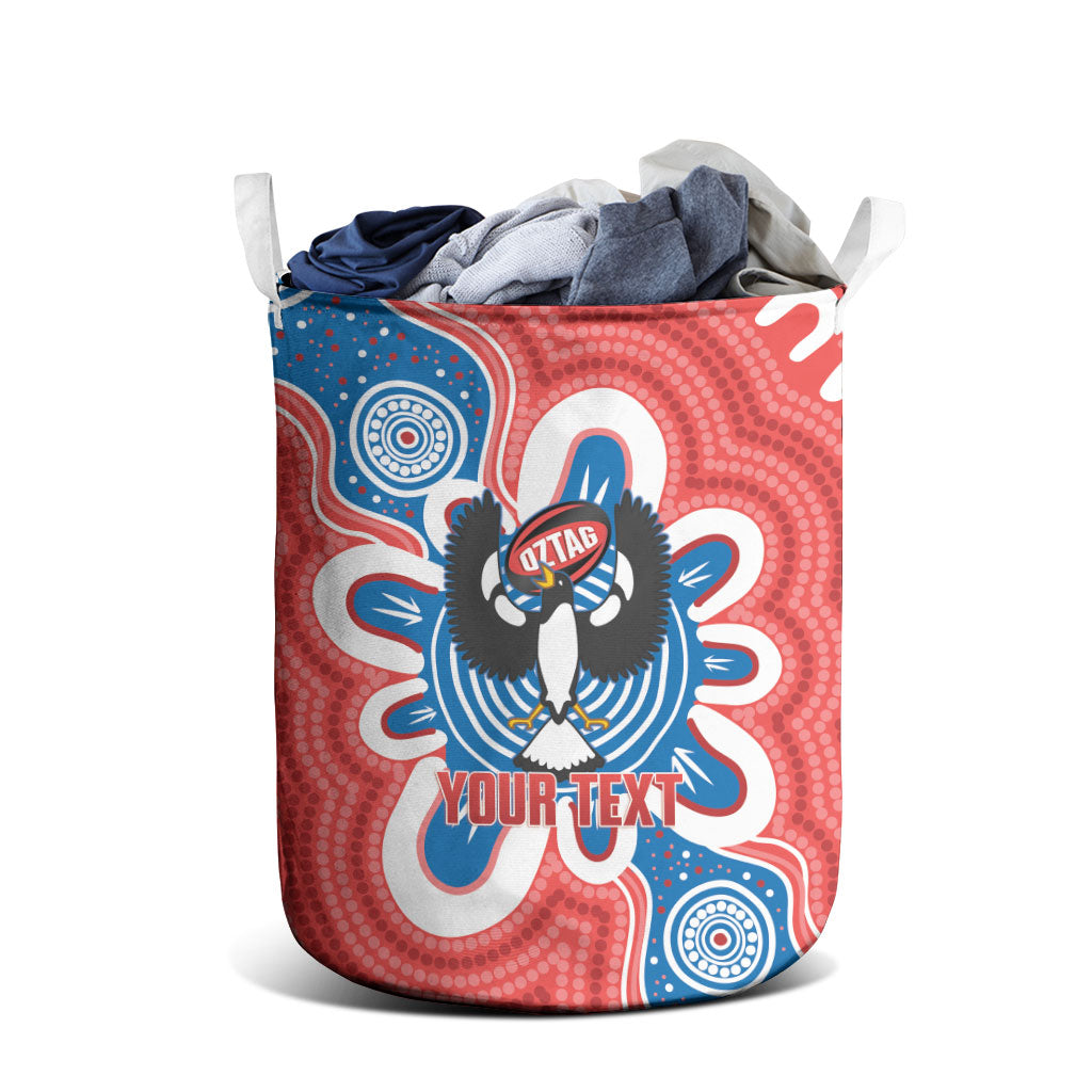 South Australia Oztag Custom Laundry Basket SA Piping Shrike Indigenous Art