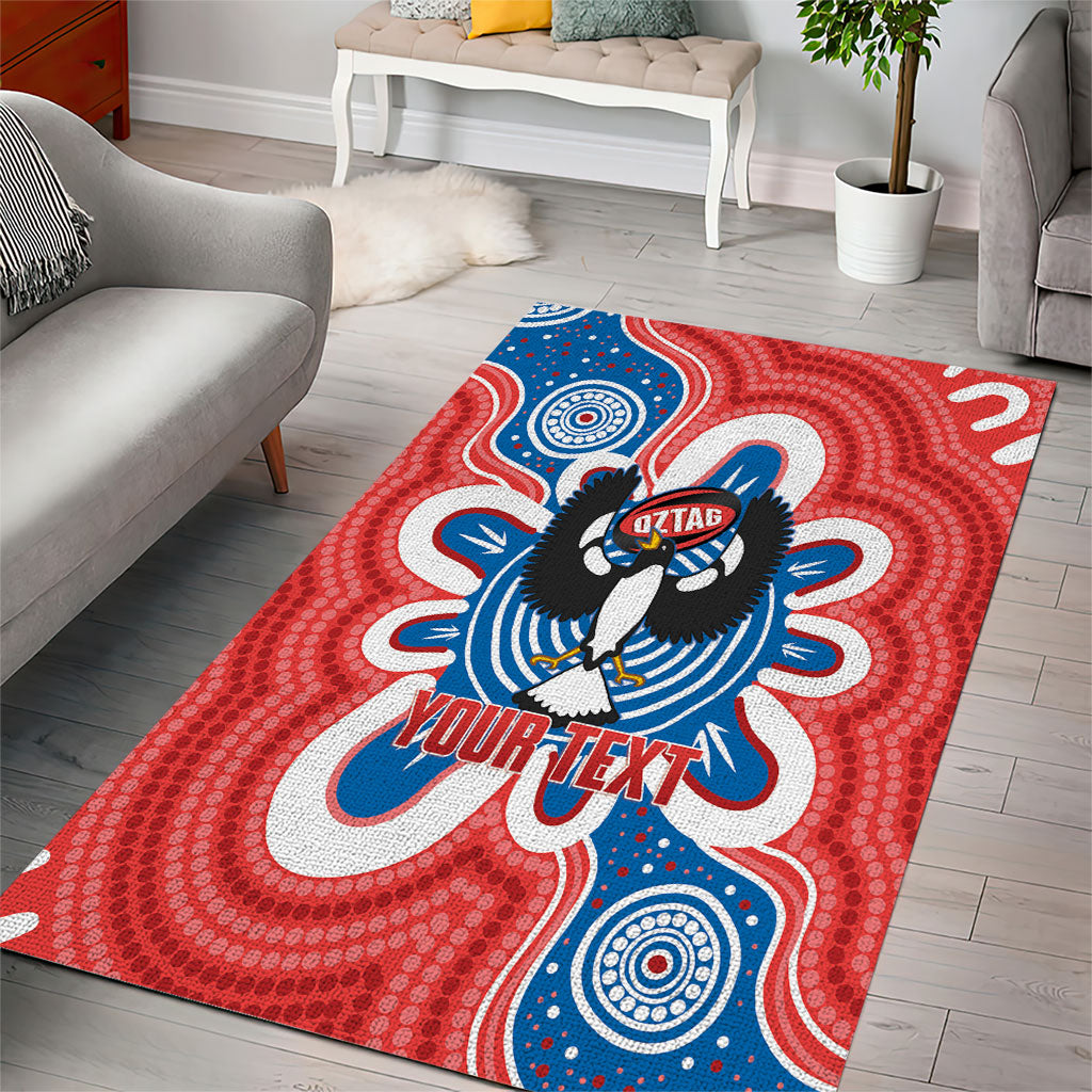 South Australia Oztag Custom Area Rug SA Piping Shrike Indigenous Art