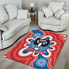 South Australia Oztag Custom Area Rug SA Piping Shrike Indigenous Art