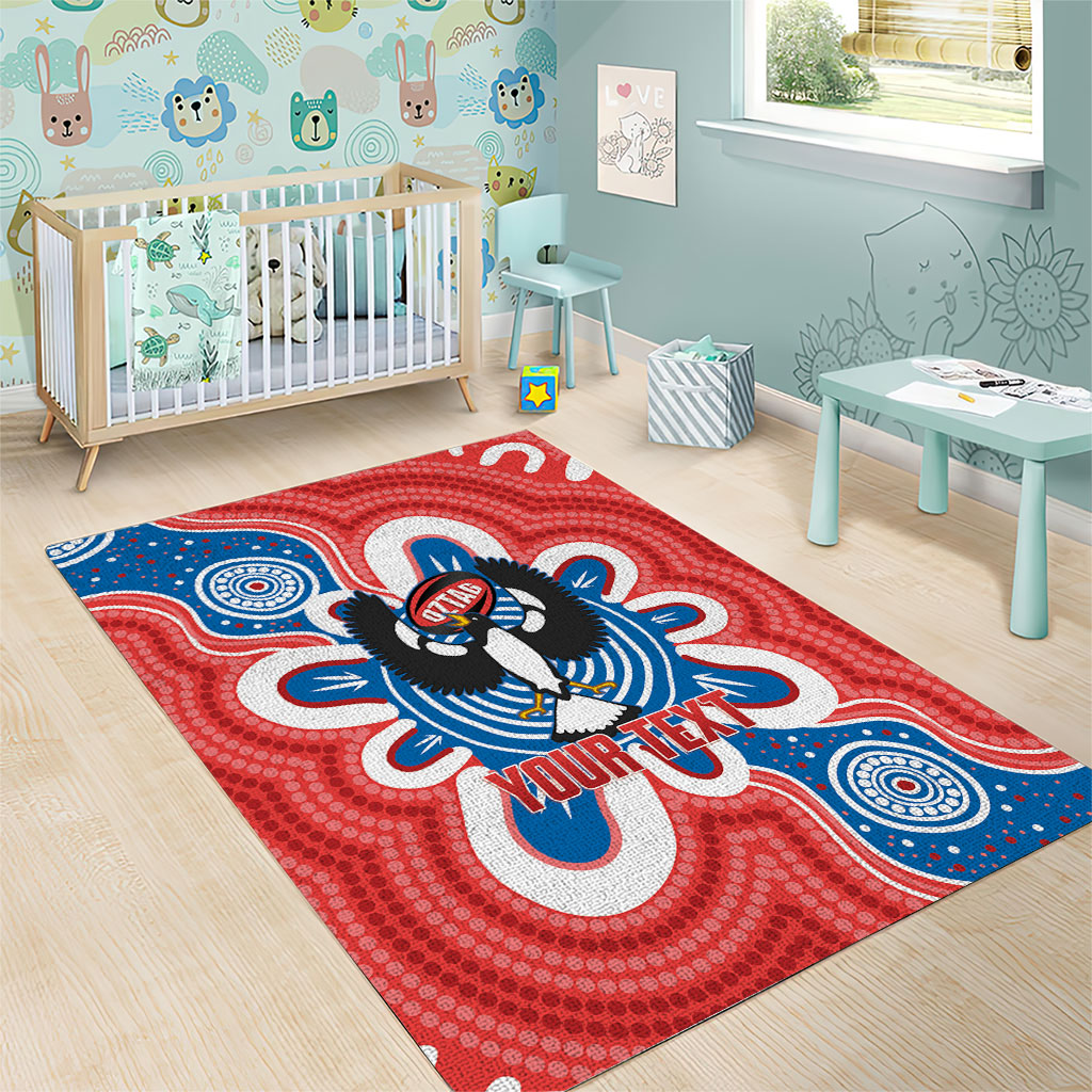 South Australia Oztag Custom Area Rug SA Piping Shrike Indigenous Art