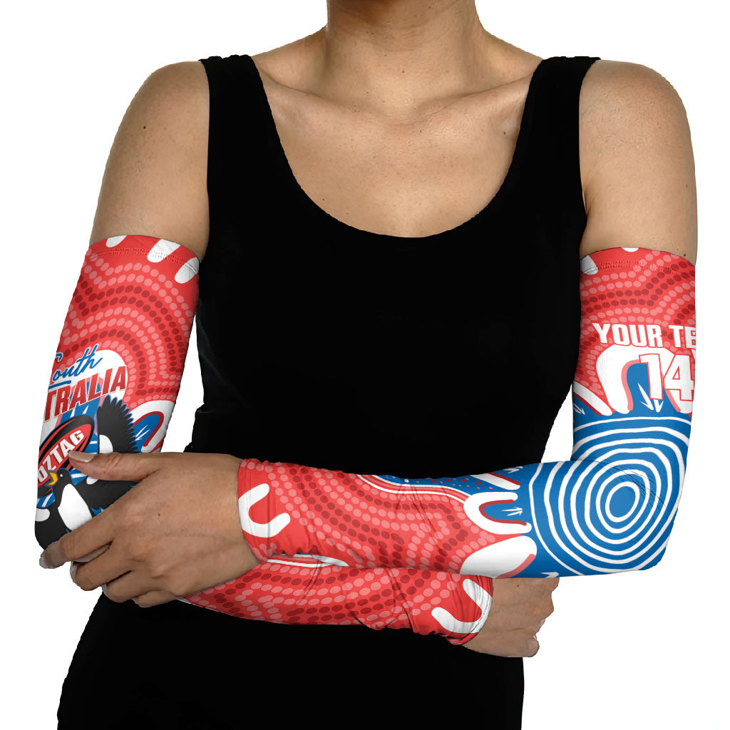 South Australia Oztag Custom Arm Sleeves SA Piping Shrike Indigenous Art