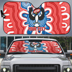 South Australia Oztag Custom Auto Sun Shade SA Piping Shrike Indigenous Art