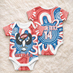 South Australia Oztag Custom Baby Onesie SA Piping Shrike Indigenous Art