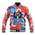 South Australia Oztag Custom Baseball Jacket SA Piping Shrike Indigenous Art