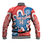 South Australia Oztag Custom Baseball Jacket SA Piping Shrike Indigenous Art