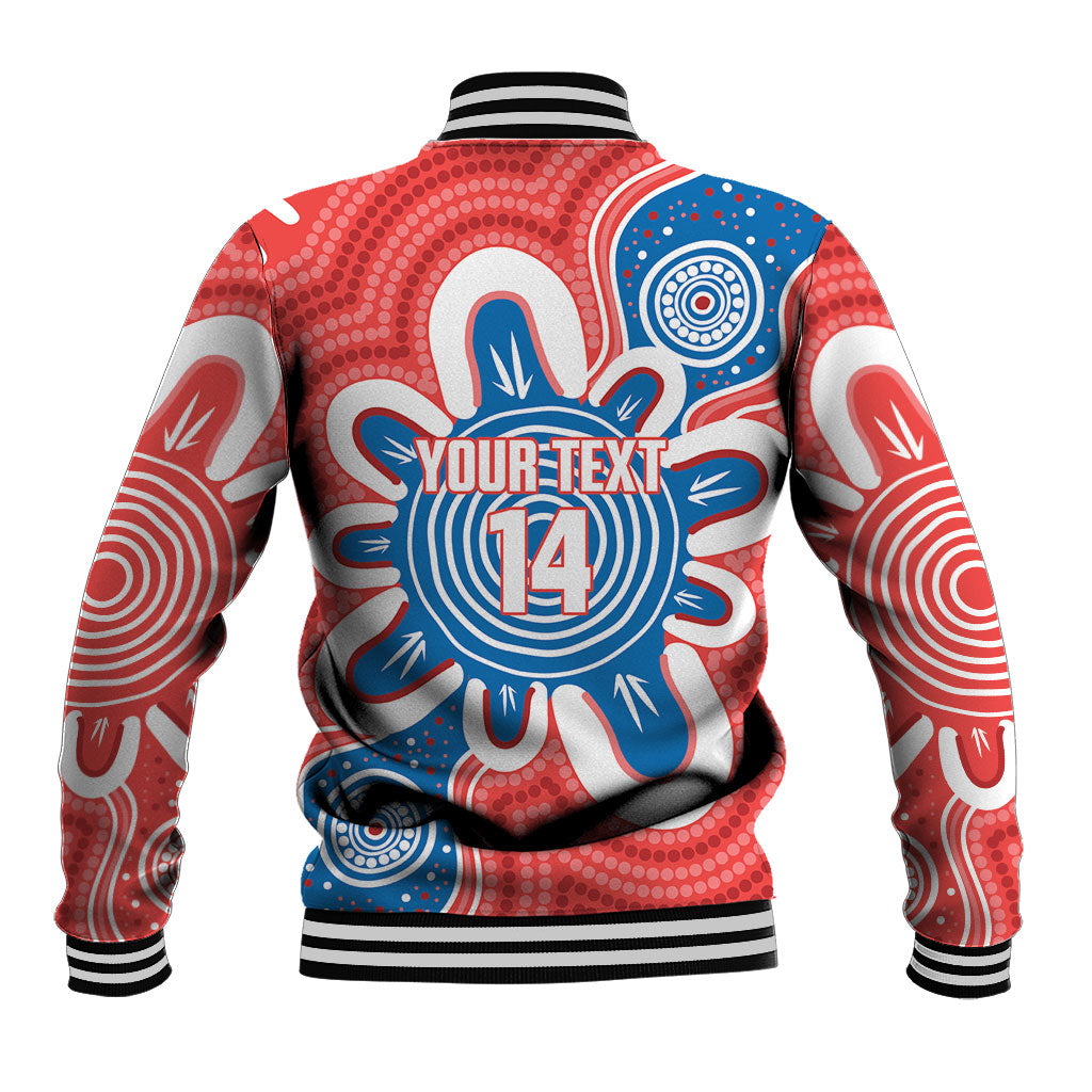 South Australia Oztag Custom Baseball Jacket SA Piping Shrike Indigenous Art