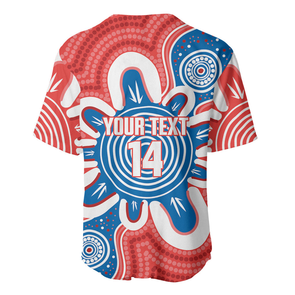 South Australia Oztag Custom Baseball Jersey SA Piping Shrike Indigenous Art