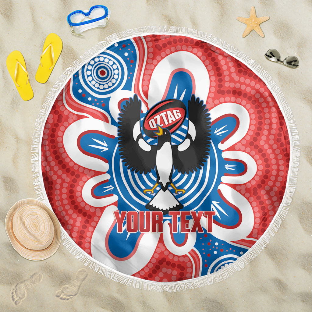 South Australia Oztag Custom Beach Blanket SA Piping Shrike Indigenous Art