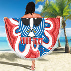 South Australia Oztag Custom Beach Blanket SA Piping Shrike Indigenous Art