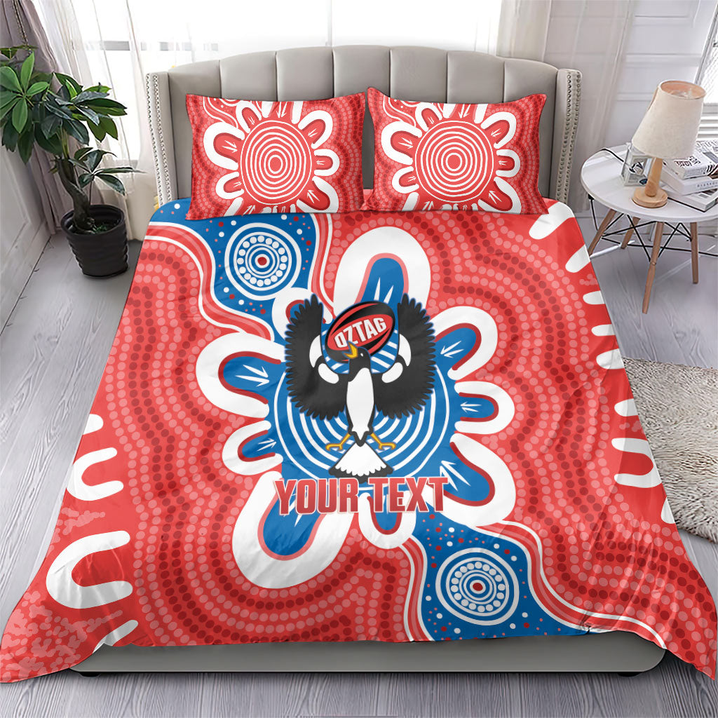 South Australia Oztag Custom Bedding Set SA Piping Shrike Indigenous Art