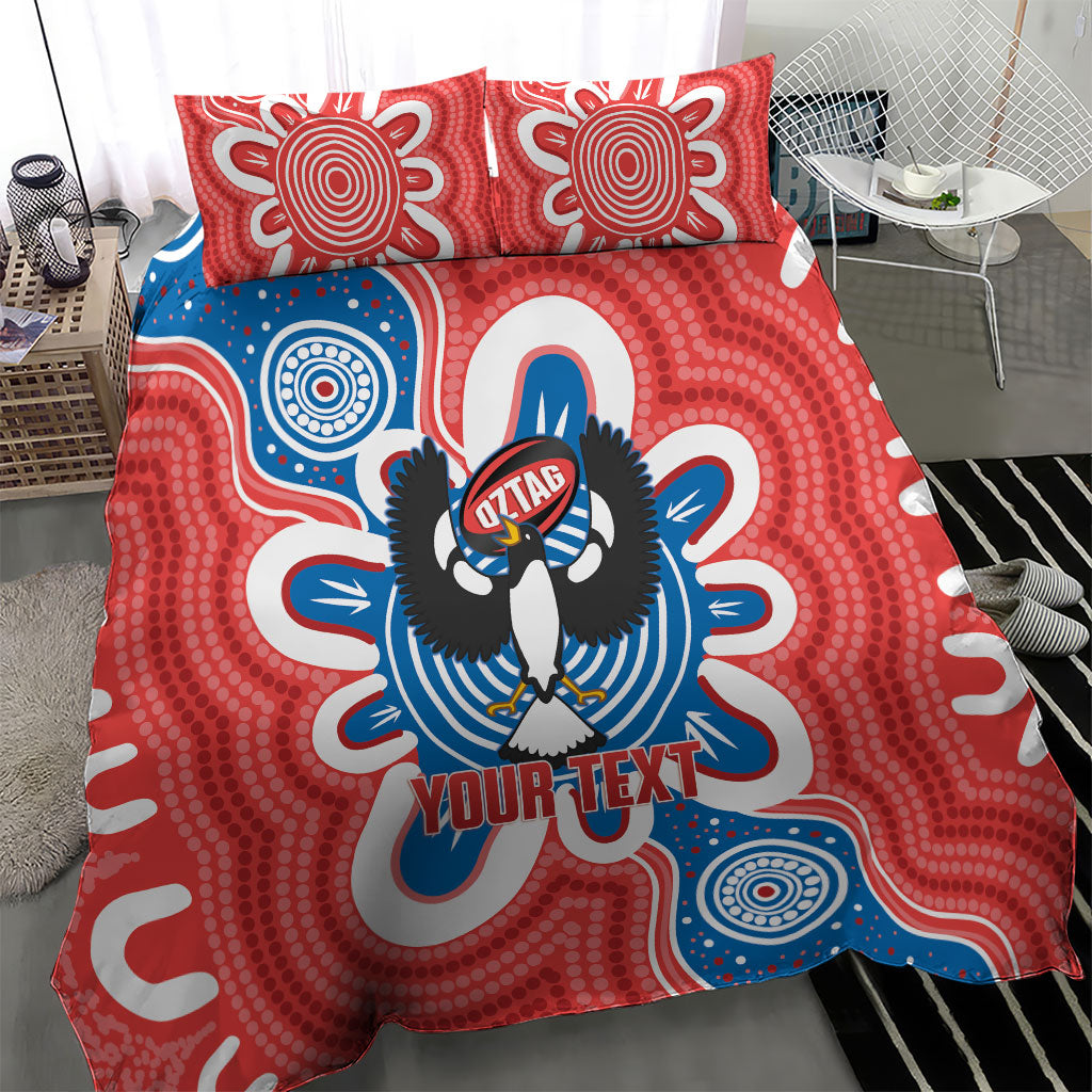South Australia Oztag Custom Bedding Set SA Piping Shrike Indigenous Art