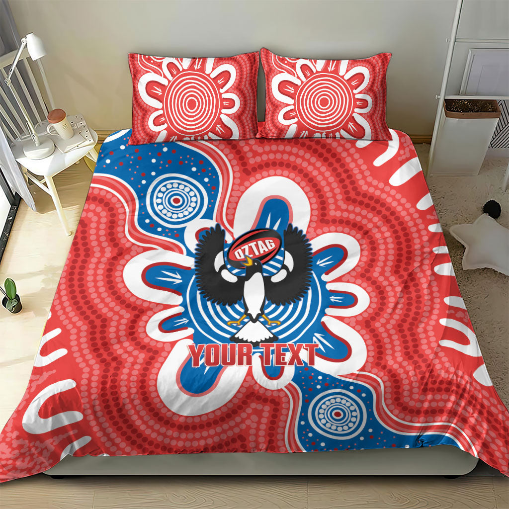 South Australia Oztag Custom Bedding Set SA Piping Shrike Indigenous Art