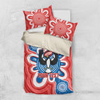 South Australia Oztag Custom Bedding Set SA Piping Shrike Indigenous Art