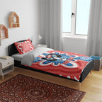 South Australia Oztag Custom Bedding Set SA Piping Shrike Indigenous Art