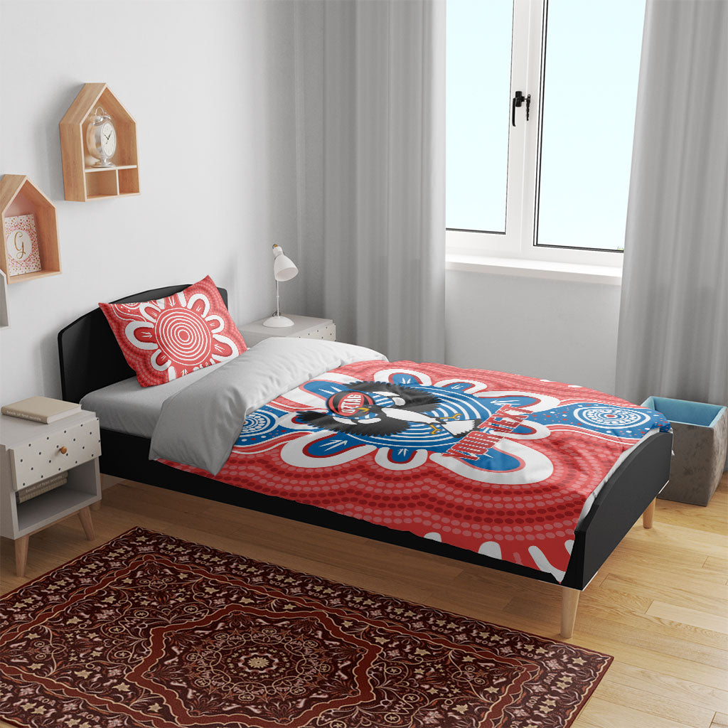 South Australia Oztag Custom Bedding Set SA Piping Shrike Indigenous Art