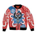 South Australia Oztag Custom Bomber Jacket SA Piping Shrike Indigenous Art
